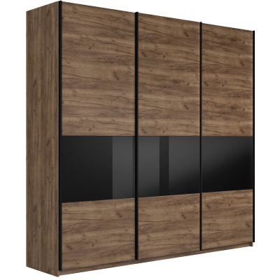 Широкий Прайм 3-х дверный (3 секции ДСП/стекло черное)